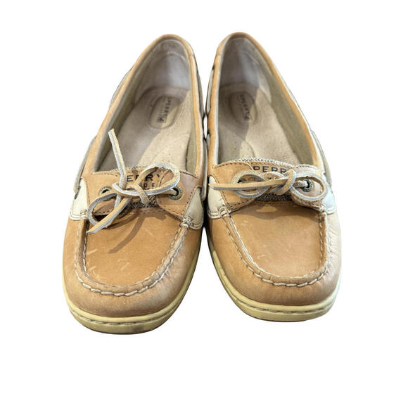 Sperry Boat Shoes Womens Size 8.5 Brown Leather Top-Sider Nautical Slip On - Picture 2 of 6
